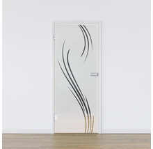 Porte intérieure en verre avec motif à rayures