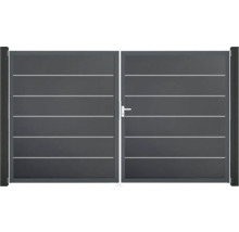 Doppeltor GroJa BasicLine Premium rechts vormontiert ohne Pfosten Rahmen anthrazit 300 x 180 cm anthrazit