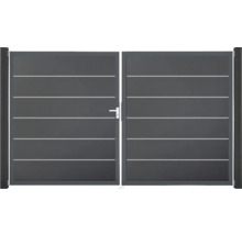 Doppeltor GroJa BasicLine Premium links vormontiert ohne Pfosten Rahmen anthrazit 300 x 180 cm anthrazit