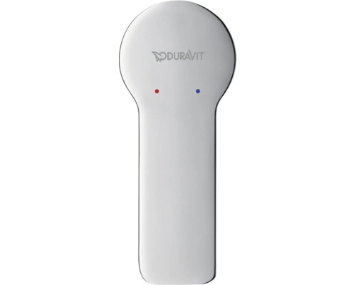 Logo Duravit sur un robinet d''évier