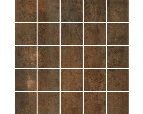 Mosaïque en grès cérame fin MIRAVA GLASGOW Rust 30 x 30 x 0,7 cm Motif de carreaux en céramique carrés