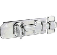 Verrou de porte porte cadenas de sécurité avec poignée plate et boucle 120 x 45 mm galvanisé, passivation couche épaisse-thumb-0