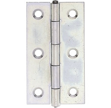 Charnière étroite avec tige en laiton rivetée, 64 x 34 mm galvanisation sendzimir
