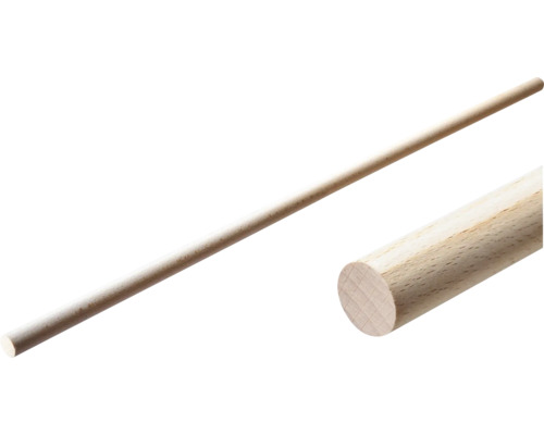 Barre cylindrique en hêtre lisse 25x1000 mm 10 pièces Bois rond en bois