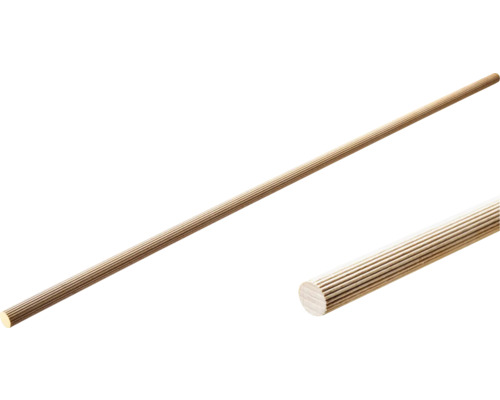 Barre cylindrique en hêtre strié 12x1000 mm 100 pièces Tringle ronde rainurée en bois