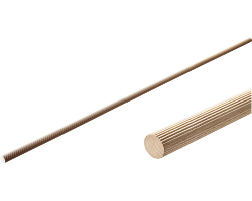 Barre cylindrique en hêtre strié 16x1000 mm 50 pièces Barre ronde en bois rainurée
