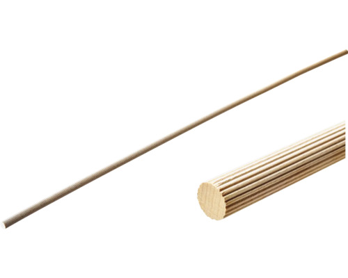 Barre cylindrique en hêtre strié 18x1000 mm 50 pièces Tige de goujon rainurée en bois