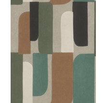 Papier peint avec motif graphique de rectangles et de formes arrondies