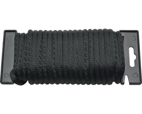 Corde en nylon tressé noire sur une bobine