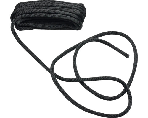 Corde tressée noire enroulée