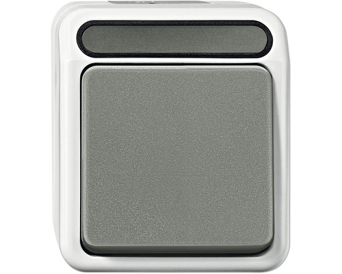 Bouton poussoir Merten MEG3150-8029 1 pôle Aquastar gris clair