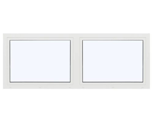 ARON Ternum Aluminiumfenster RAL 9016 verkehrsweiß 2 Flügelig (Dreh-Kipp/Dreh-Kipp) mit festem Pfosten 1500x900 mm DIN Links;DIN Rechts