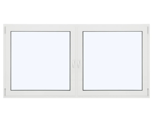 ARON Ternum Aluminiumfenster RAL 9016 verkehrsweiß 2 Flügelig (Dreh-Kipp/Dreh-Kipp) mit festem Pfosten 1200x1200 mm DIN Links;DIN Rechts