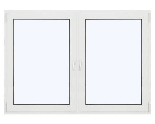 ARON Ternum Aluminiumfenster RAL 9016 verkehrsweiß 2 Flügelig (Dreh-Kipp/Dreh-Kipp) mit festem Pfosten 1100x1500 mm DIN Links;DIN Rechts