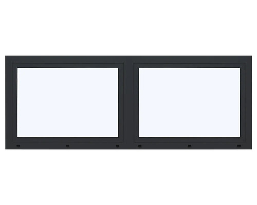 ARON Ternum Aluminiumfenster RAL 7016 anthrazitgrau 2 Flügelig (Dreh-Kipp/Dreh-Kipp) mit festem Pfosten 1000x700 mm DIN Links;DIN Rechts