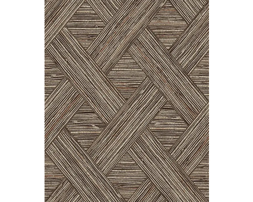 Papier peint intissé 124991 Cross Grasscloth marron Papier peint avec motif tressé