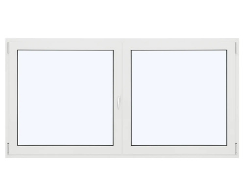 Fenêtre en aluminium ARON Ternum RAL 9016 blanc signalisation 2 vantaux (battant/oscillo-battant) avec poteau mobile (têtière) 1000x900 mm tirant gauche