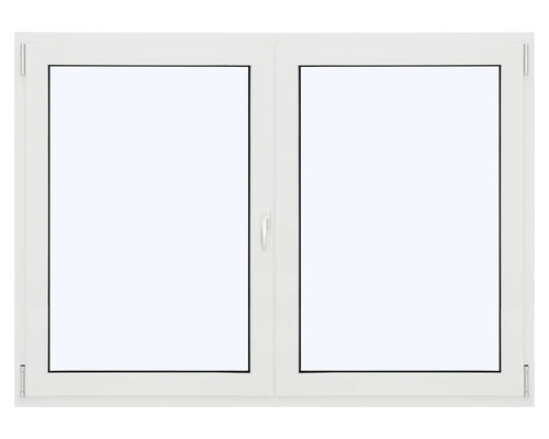 ARON Ternum Aluminiumfenster RAL 9016 verkehrsweiß 2 Flügelig (Dreh/Dreh-Kipp) mit beweglichem Pfosten (Stulp) 1200x1400 mm DIN Links