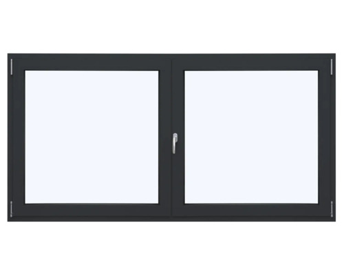 ARON Ternum Aluminiumfenster RAL 7016 anthrazitgrau 2 Flügelig (Dreh/Dreh-Kipp) mit beweglichem Pfosten (Stulp) 1100x1000 mm DIN Rechts Fenster mit zwei Flügeln