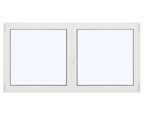 ARON Ternum Aluminiumfenster RAL 9016 verkehrsweiß 2 Flügelig (Dreh/Dreh-Kipp) mit beweglichem Pfosten (Stulp) 1000x1100 mm DIN Rechts