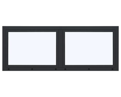 ARON Ternum Aluminiumfenster RAL 7016 anthrazitgrau 2 Flügelig (Dreh/Dreh-Kipp) mit beweglichem Pfosten (Stulp) 1200x1000 mm DIN Rechts Fenster mit zwei Flügeln