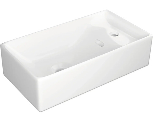 Jungborn Aufsatzwaschbecken NOVE 46 x 25 cm weiß glänzend TC01011 Rechteckiges Aufsatzwaschbecken aus Keramik