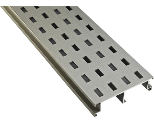 Profilé de ventilation et de drainage 3000 x 100 x 26 mm Couverture pour caniveau de drainage avec ouvertures rectangulaires