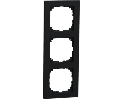 Plaque d'interrupteur Merten MEG4030-3603 3 emplacements M-Pure noir/mat