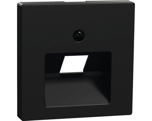 Plaque centrale Merten MEG4521-0403 cache pour insert d'unité de raccordement universelle simple M-Pure noir/mat
