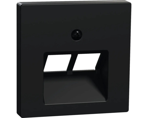 Plaque centrale Merten MEG4522-0403 cache pour insert d'unité de raccordement universelle double M-Pure noir/mat