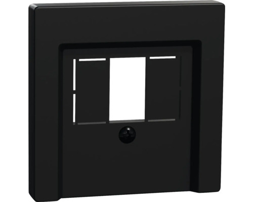 Plaque centrale Merten MEG4250-0403 cache pour insert TAE/Audio/USB M-Pure noir/mat