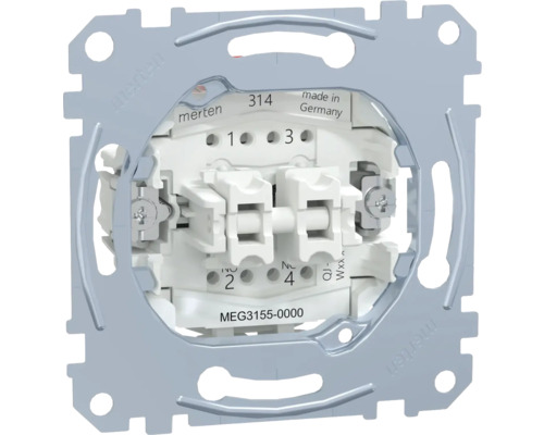 Double interrupteur à bascule Merten MEG3155-0000 2 contacts de fermeture 1 pôle Merten Insert gradateur rotatif encastré