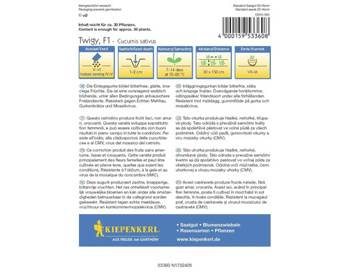 Gurkensamenpackung der Marke Kiepenkerl
