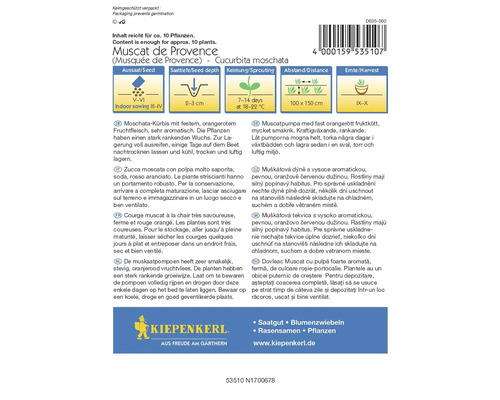 Paquet de graines de courge Muscat de Provence