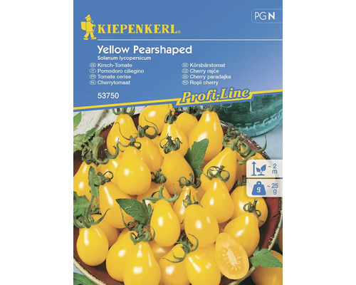 Tomates cerises 'Yellow Pearshaped' Kiepenkerl semences stables graines de légumes Sachet de graines de tomates cerises jaunes en forme de poire de la marque Kiepenkerl