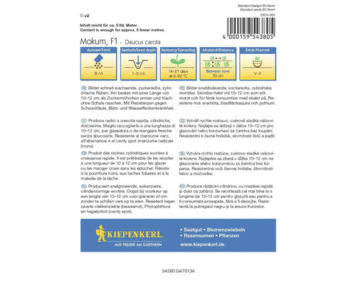 Mokum F1 Karotten Samenpackung
