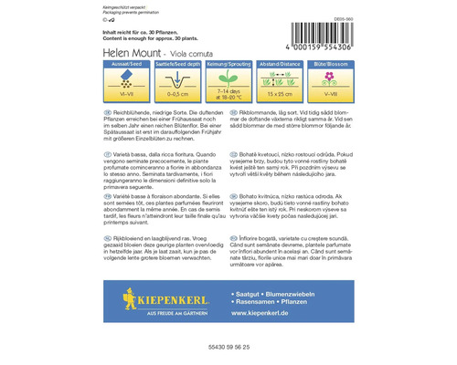 Paquet de graines Helen Mount Viola cornuta