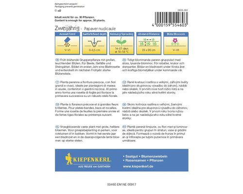 Verpackung der Kiepenkerl Saatgutmischung für isländischen Mohn