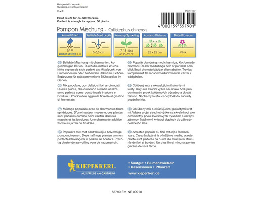Sachet de graines Pompon Mischung de Callistephus chinensis