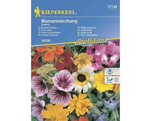 Mélange de fleurs annuelles Kiepenkerl graines de fleurs, fleurs comestibles, pour env. 2 m²