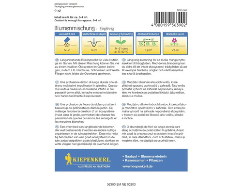 Blumenmischung Einjährig Verpackung