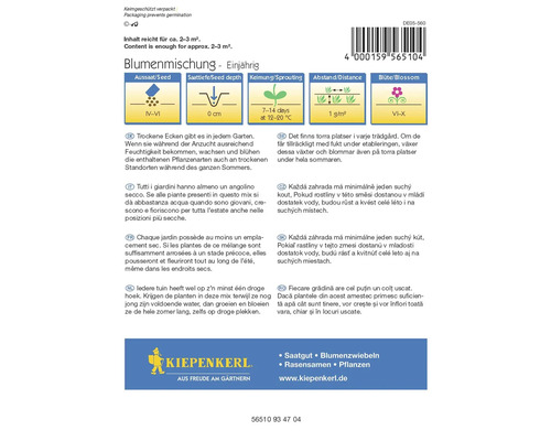 Sachet de graines de fleurs pour mélange de fleurs annuelles