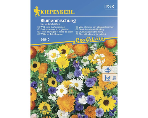 Blumenmischung Ein- und Mehrjährig Kiepenkerl 'Wild- und Gartenblumen' Blumensamen für 1 bis 2 m²