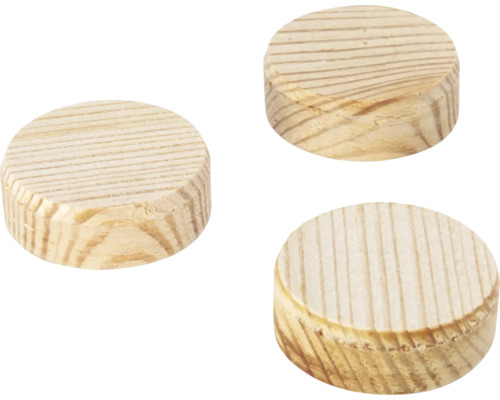 Plaquettes coniques Wolfcraft Ø 30 mm, lot de 10 Trois chevilles rondes en bois clair