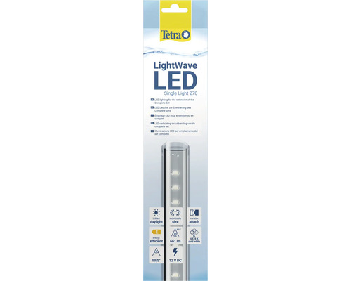 Éclairage d'aquarium Tetra LightWave Single Light 270 6,3 W longueur de 27 à 33 cm Tetra LightWave LED Single Light 270 pour aquariums