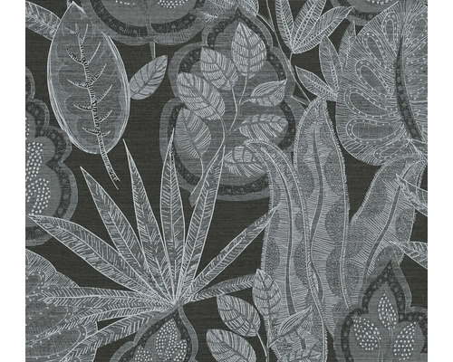 Papier peint intissé 39346-1 Famous Garden feuilles gris Papier peint à motif de plantes