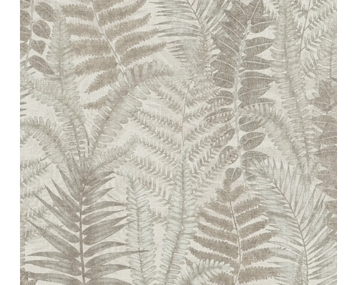 Papier peint intissé 39347-5 Famous Garden fougère gris beige Papier peint à motif de fougère