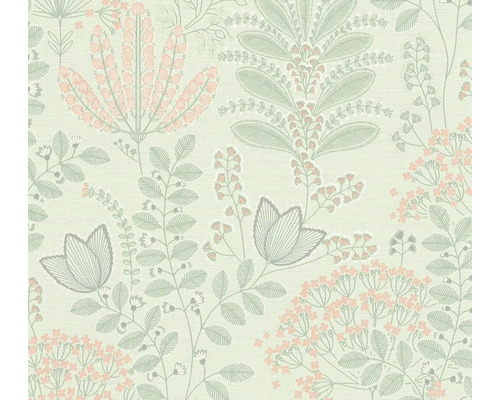 Papier peint intissé 39349-3 Famous Garden fleurs vert Papier peint à motif floral