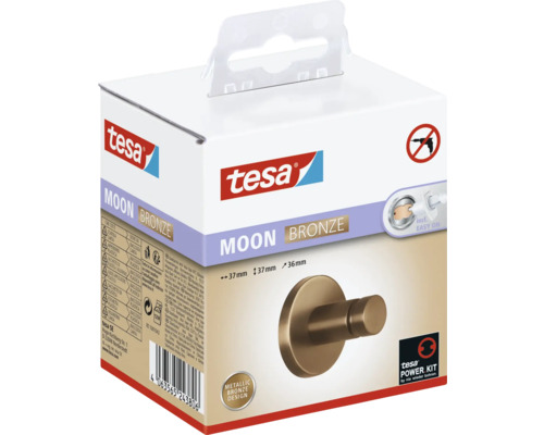 Crochet de salle de bain Tesa Moon Bronze dans sa boîte