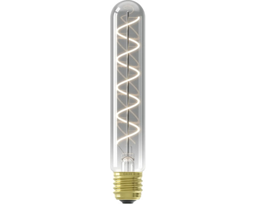 Röhrenförmige LED Lampe mit E27 Sockel und gewendeltem Leuchtdraht